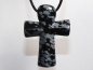 Preview: snowflake obsidian with cord or silver 925