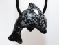Preview: snowflake obsidian with cord or silver 925