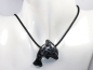 Preview: snowflake obsidian with cord or silver 925