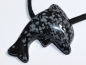 Preview: snowflake obsidian with cord or silver 925