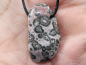 Preview: leopard rhyolite with cord or silver 925