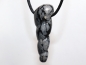 Preview: snowflake obsidian with cord or silver 925