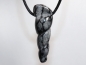 Preview: snowflake obsidian with cord or silver 925