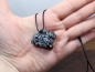 Preview: snowflake obsidian with cord or silver 925