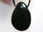 Preview: green goldstone with cord or silver 925