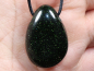 Preview: green goldstone with cord or silver 925