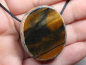 Preview: hawks eye with tiger's eye with cord or silver 925