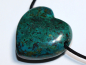 Preview: chrysocolla with cuprite with cord or silver 925