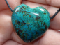 Preview: chrysocolla with cuprite with cord or silver 925