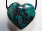 Preview: chrysocolla with cuprite with cord or silver 925