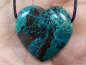 Preview: chrysocolla with cuprite with cord or silver 925