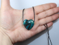 Preview: chrysocolla with cuprite with cord or silver 925