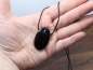 Preview: lamellated obsidian with cord or silver 925