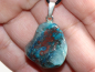 Preview: chrysocolla with cuprite with cord or silver 925