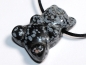 Preview: snowflake obsidian with cord or silver 925