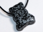 Preview: snowflake obsidian with cord or silver 925