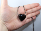 Preview: lamellated obsidian with cord or silver 925