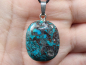 Preview: chrysocolla with cord or silver 925