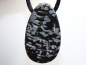 Preview: snowflake obsidian with cord or silver 925