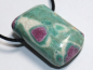 Preview: ruby in fuchsite with cord or silver 925