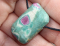 Preview: ruby in fuchsite with cord or silver 925