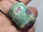 Preview: ruby in fuchsite with cord or silver 925