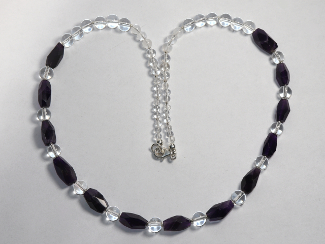 Preview: amethyst and rock crystal with silver 925