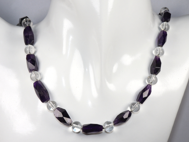 Preview: amethyst and rock crystal with silver 925