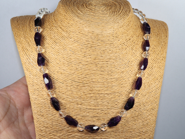 Preview: amethyst and rock crystal with silver 925