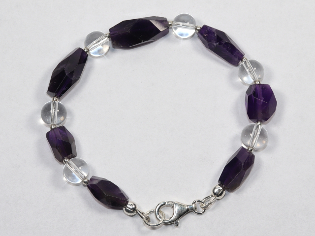 Preview: amethyst and rock crystal with silver 925