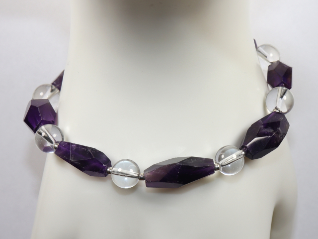 Preview: amethyst and rock crystal with silver 925