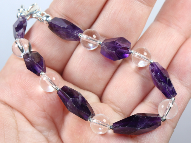 amethyst and rock crystal with silver 925