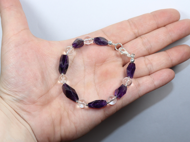 Preview: amethyst and rock crystal with silver 925