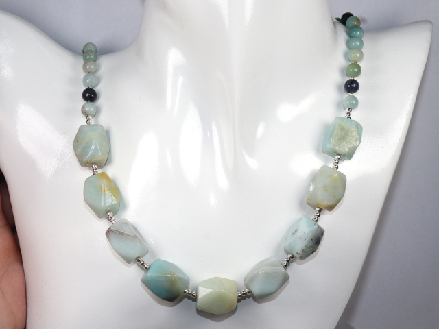 Preview: amazonite and larvikite with silver 925