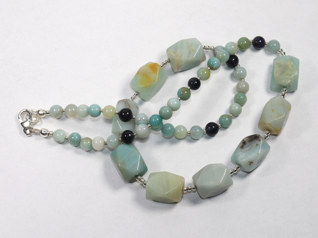 Preview: amazonite and larvikite with silver 925