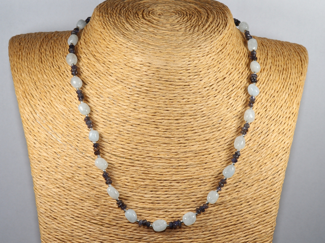 Preview: Aquamarin und Iolith mit Silber 925