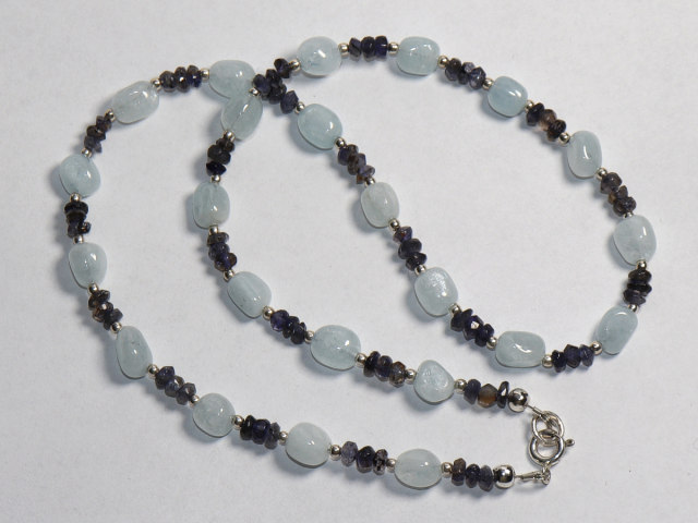 Aquamarin und Iolith mit Silber 925