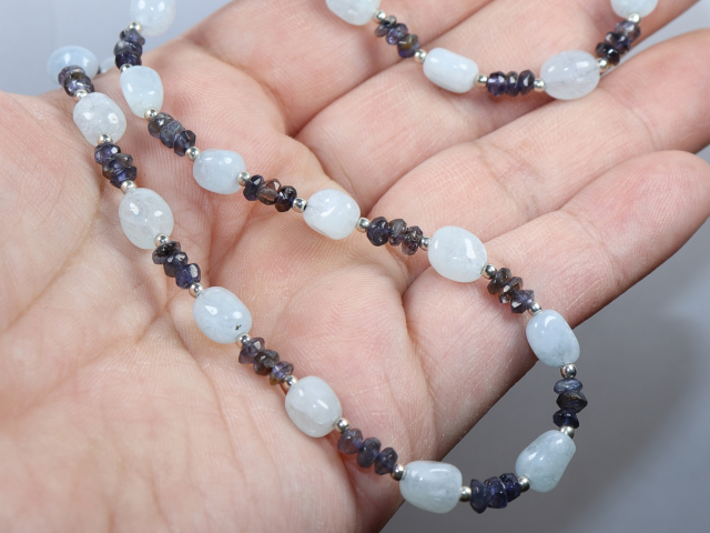Aquamarin und Iolith mit Silber 925