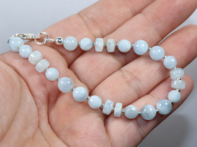 aquamarine with silver 925