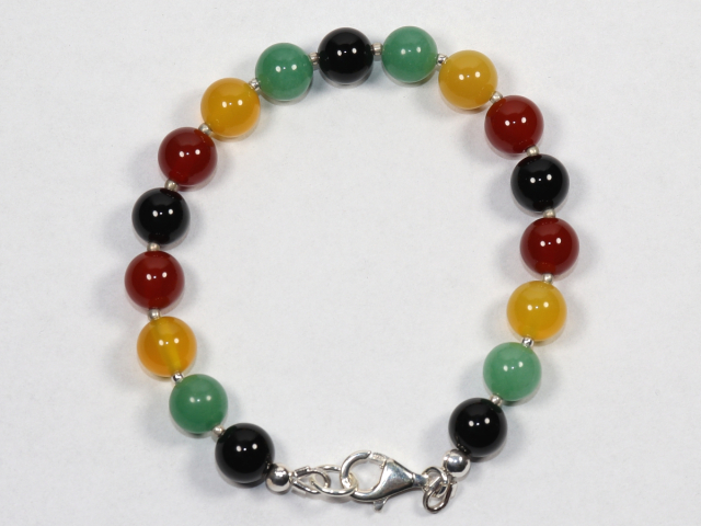 Preview: carnelian, honey agate, aventurine and onyx with silver 925