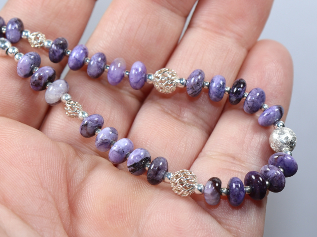 charoite with silver 925
