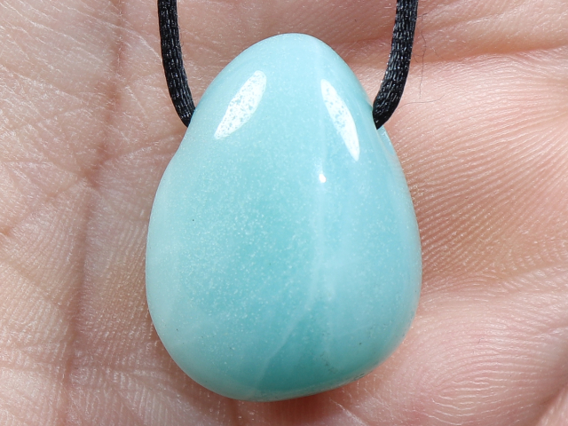 amazonite with cord or silver 925