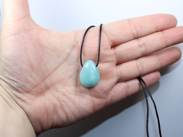 amazonite with cord or silver 925
