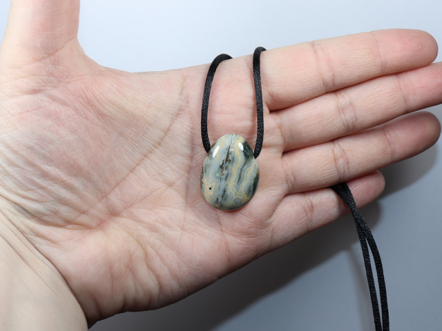 ocean jasper with cord or silver 925