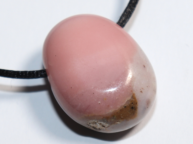 pink opal with cord or silver 925