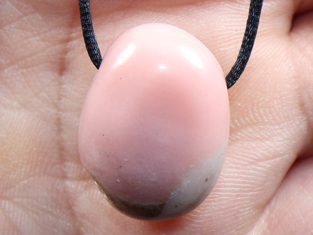 pink opal with cord or silver 925