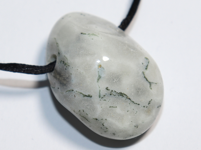 tree agate with cord or silver 925