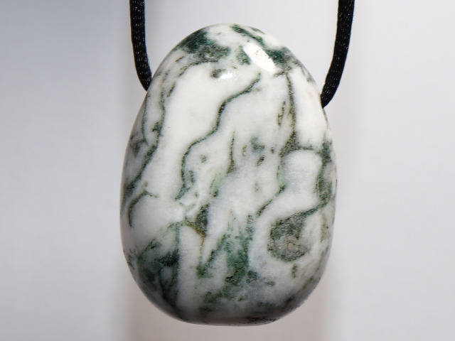 tree agate with cord or silver 925