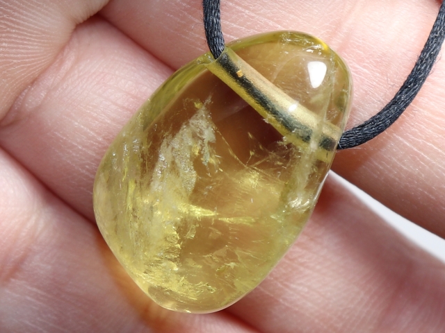 lemon quartz with cord or silver 925
