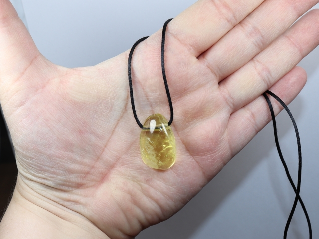 lemon quartz with cord or silver 925